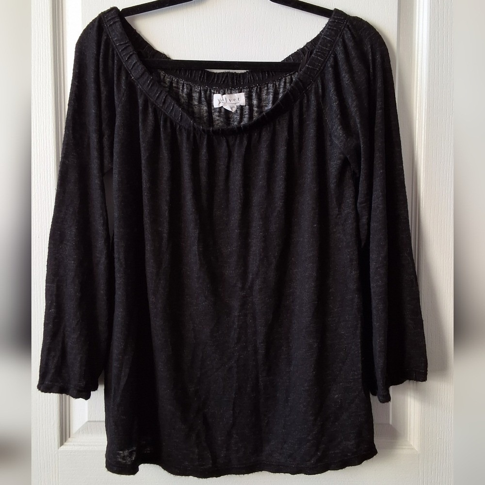 Velvet by Graham & Spencer Long Sleeve Blouse‎ Off Shoulder Cocktail Chic